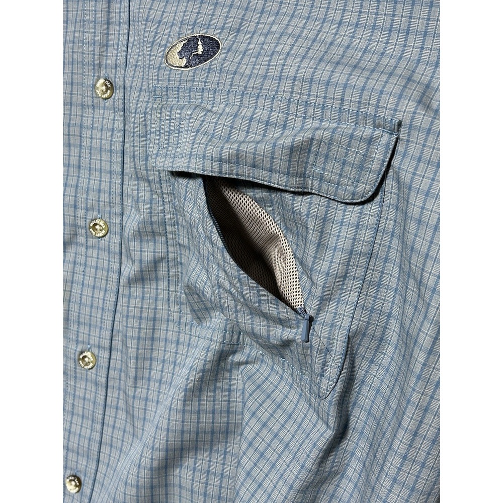 Mossy Oak Fishing Blue Performance Vented Shirt‎ Button Down SZ XL Boating - Picture 4 of 16